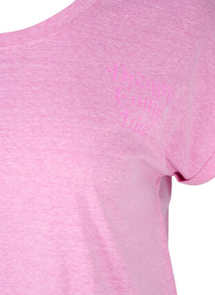 Mottled t-shirt in cotton, Cyclamen Melange, Packshot image number 2