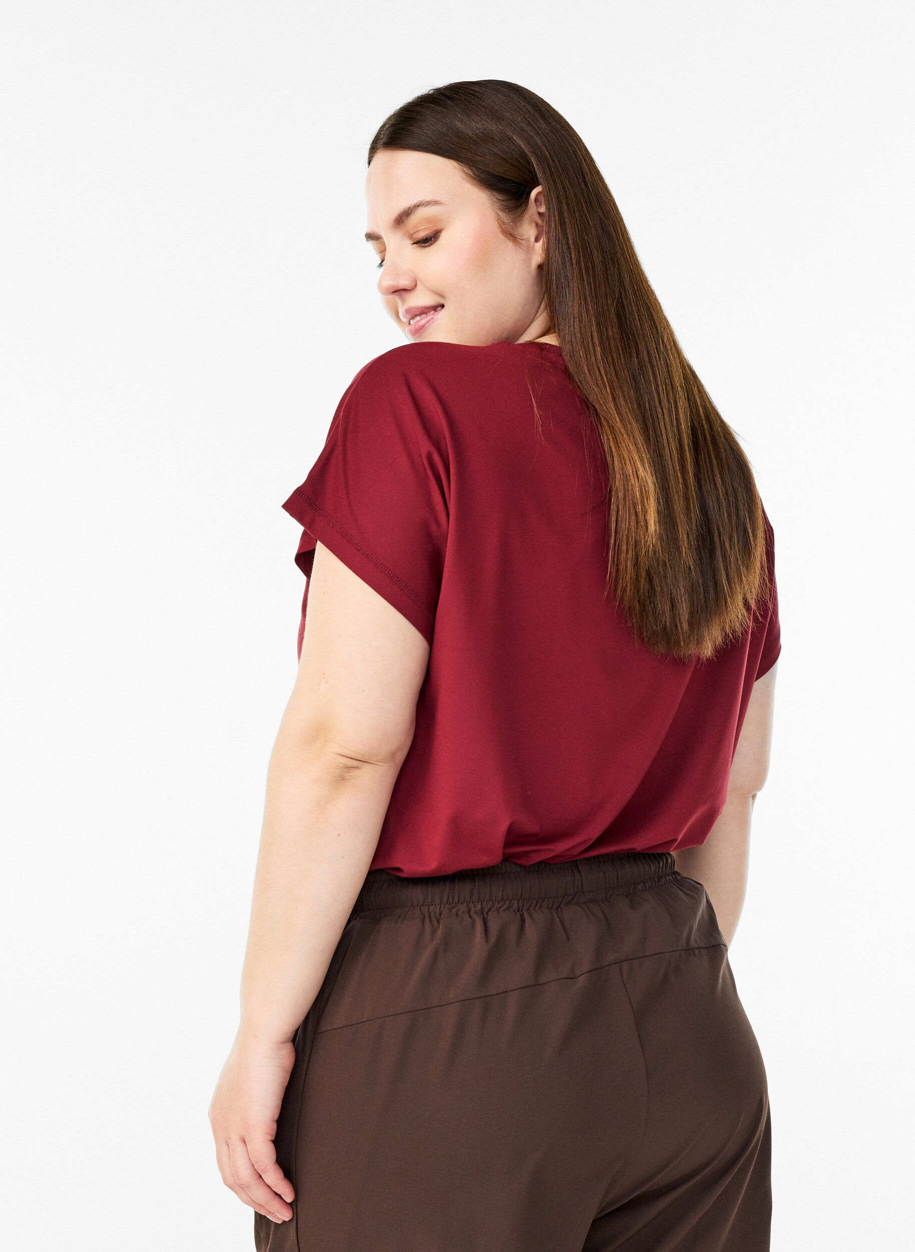 ZizzifashionSolid-coloured training T-shirt, Red, Model image number 2