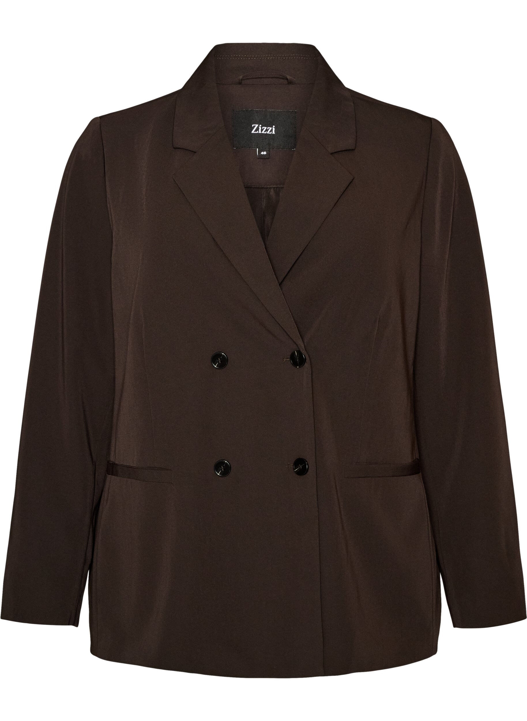 ZizzifashionDouble-breasted blazer with a loose fit, Brown, Packshot image number 0