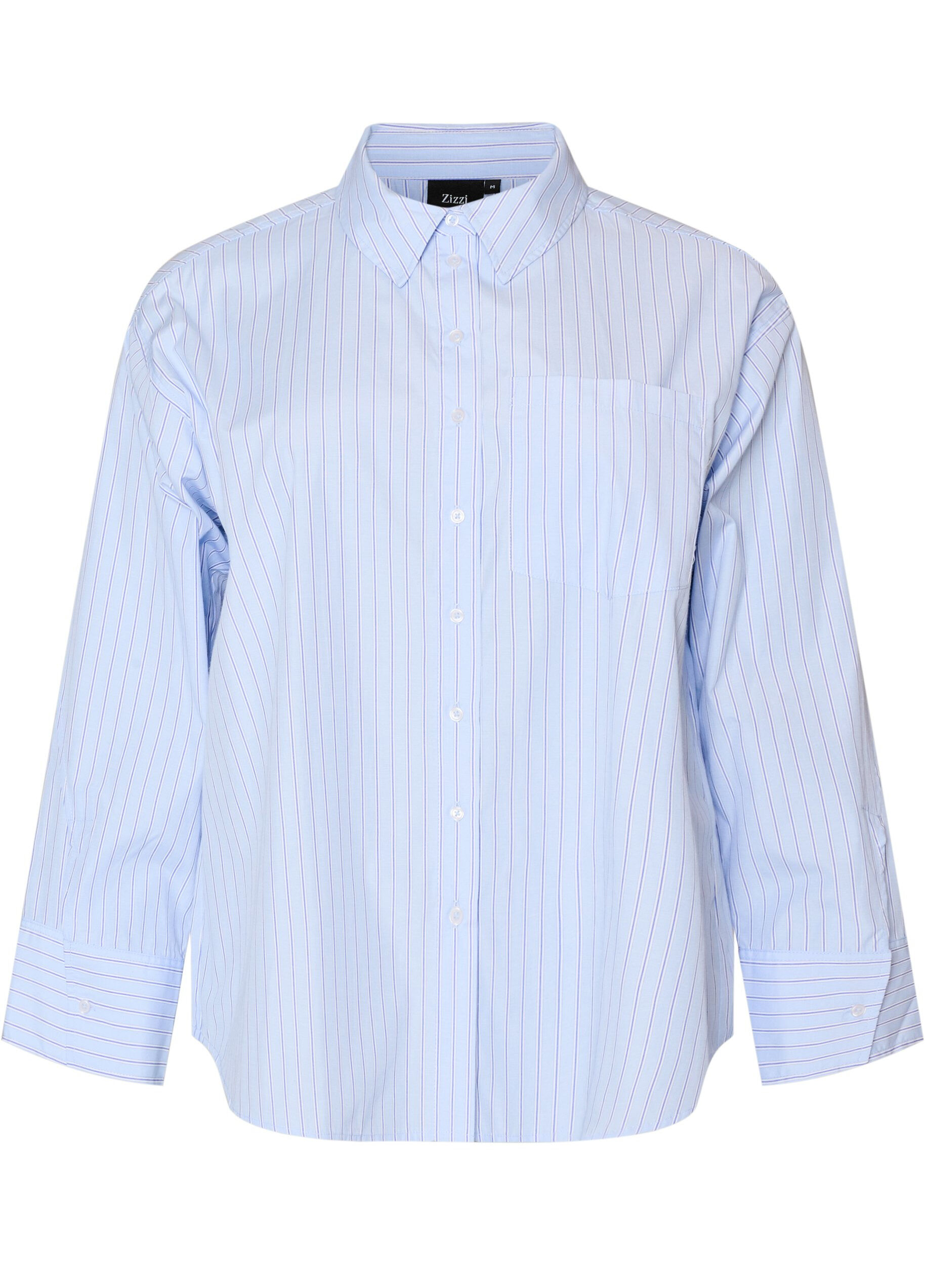 Striped shirt with wide cuffs