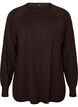 Knitted blouse with round neck and knitted pattern, Brown, Packshot image number 0