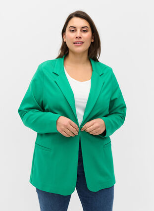 Simple blazer with button, Mint, Model image number 0