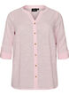 Cotton shirt blouse with a v-neck, Rose, Packshot image number 0