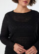 Blouse with eyelet pattern and long sleeves, Black, Model image number 3