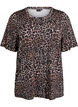T-shirt with TENCEL™ Lyocell and leopard print, Brown, Packshot image number 0