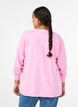 Knit blouse with round neck and knitted pattern, Pink, Model image number 2