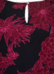 Viscose blouse with flower print and smocking, Dark Bordeaux, Packshot image number 2