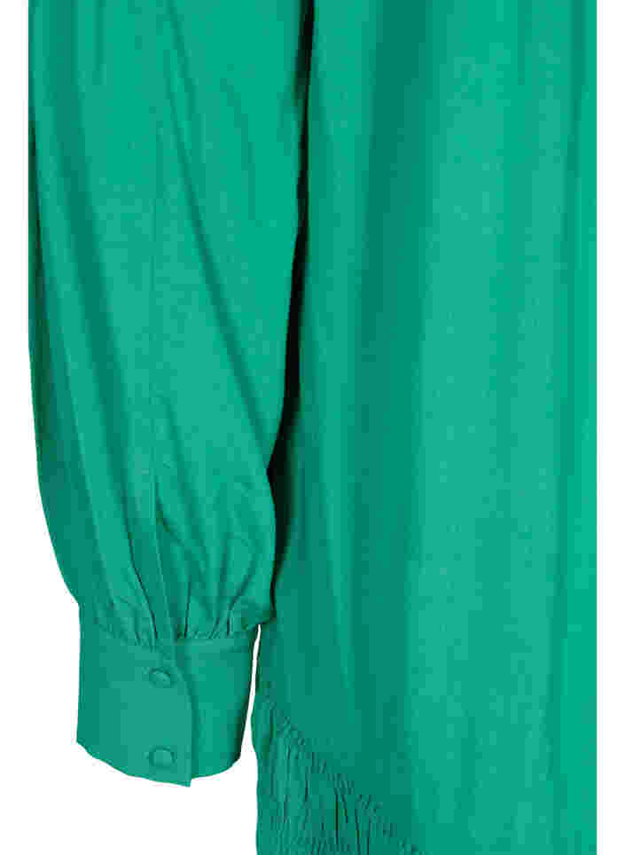 Long-sleeves viscose dress with smock details, Mint, Packshot image number 3