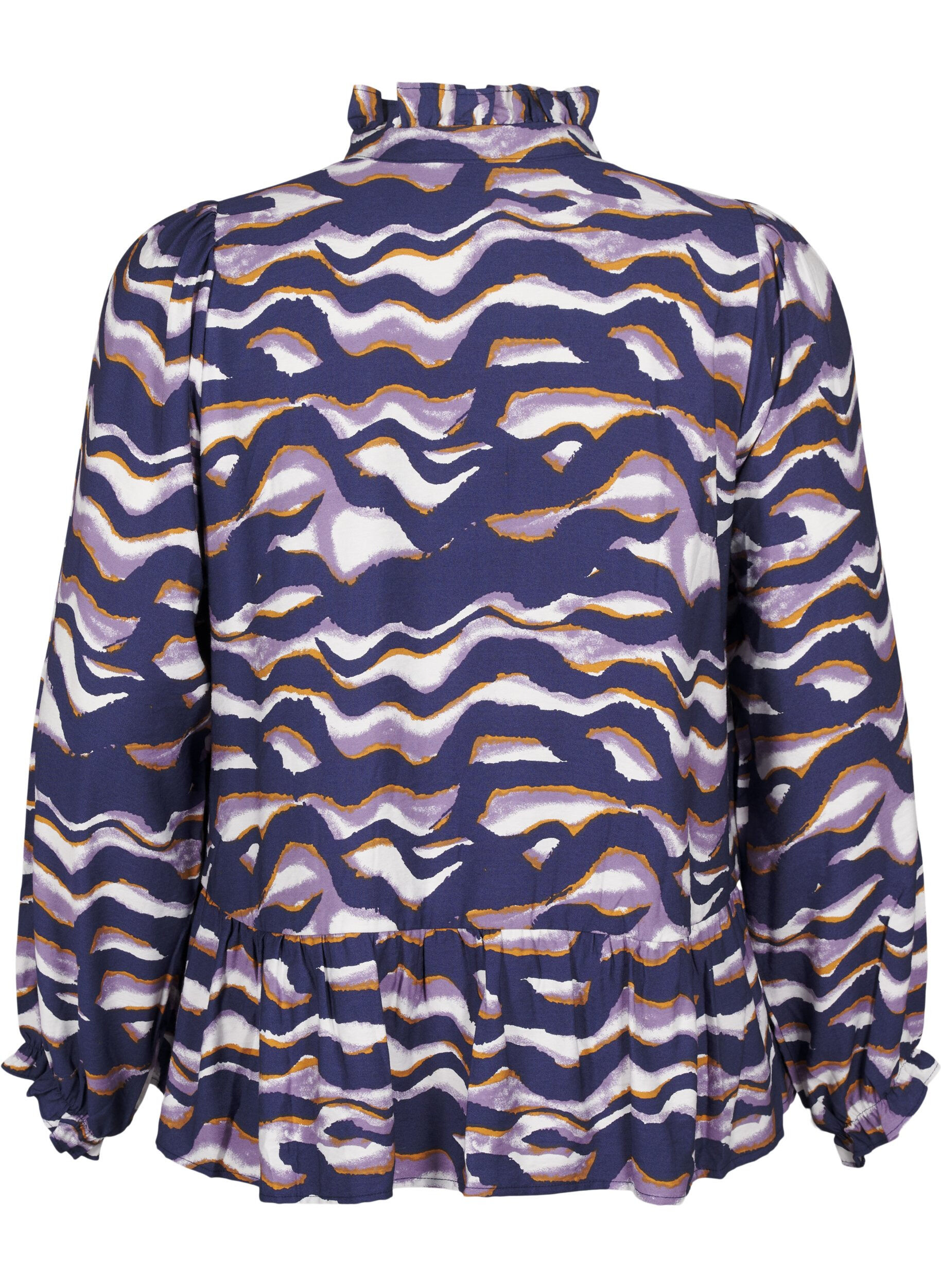 Zizzifashion Blouse with print and an A-line shape, Blue, Packshot image number 1