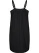 Knee-length strap dress in organic cotton, Black, Packshot image number 1