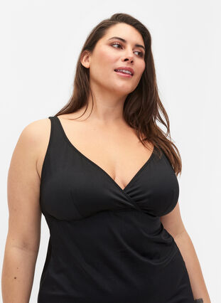 Bathing dress with removable inserts, Black, Model image number 2