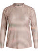 Checked mesh blouse, Beige, Packshot image number 0