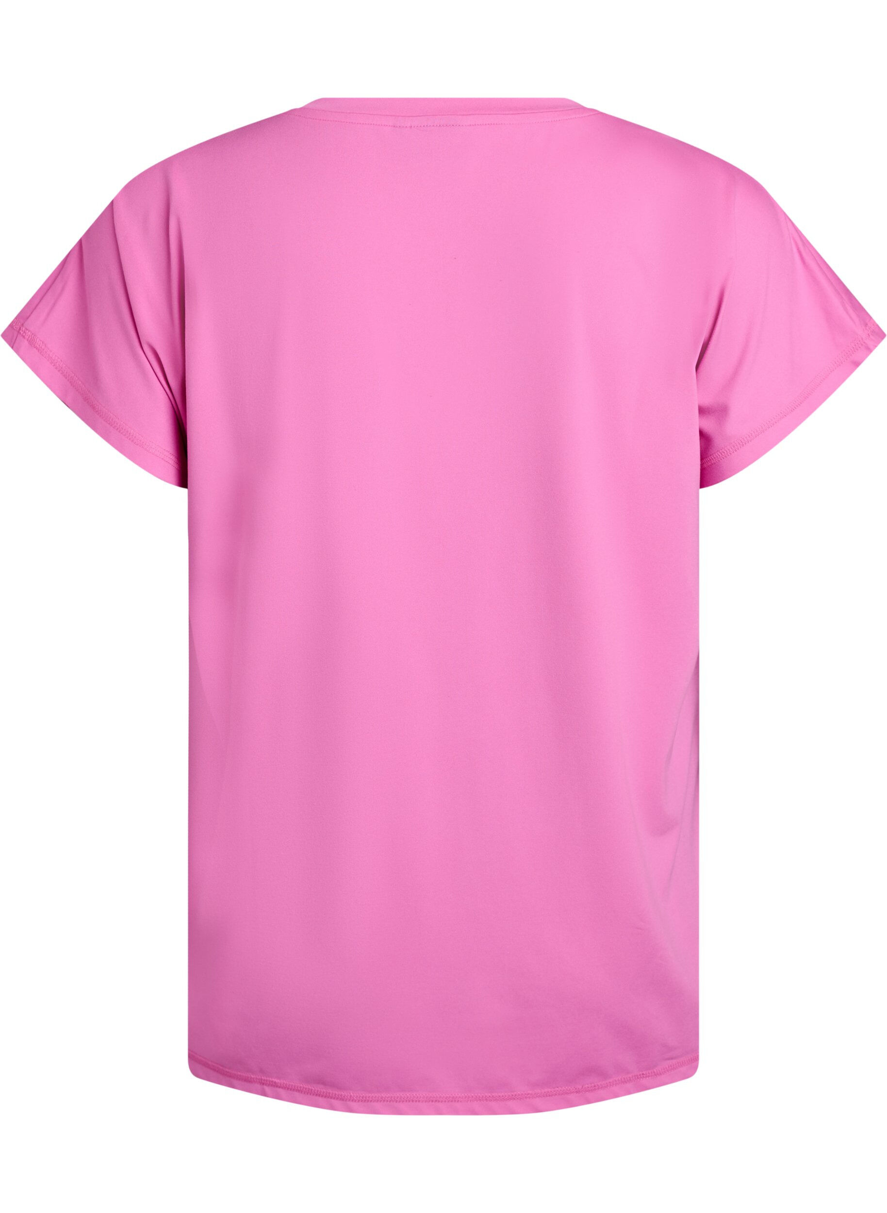 Zizzifashion Loose training t-shirt with v-neck, Pink, Packshot image number 1