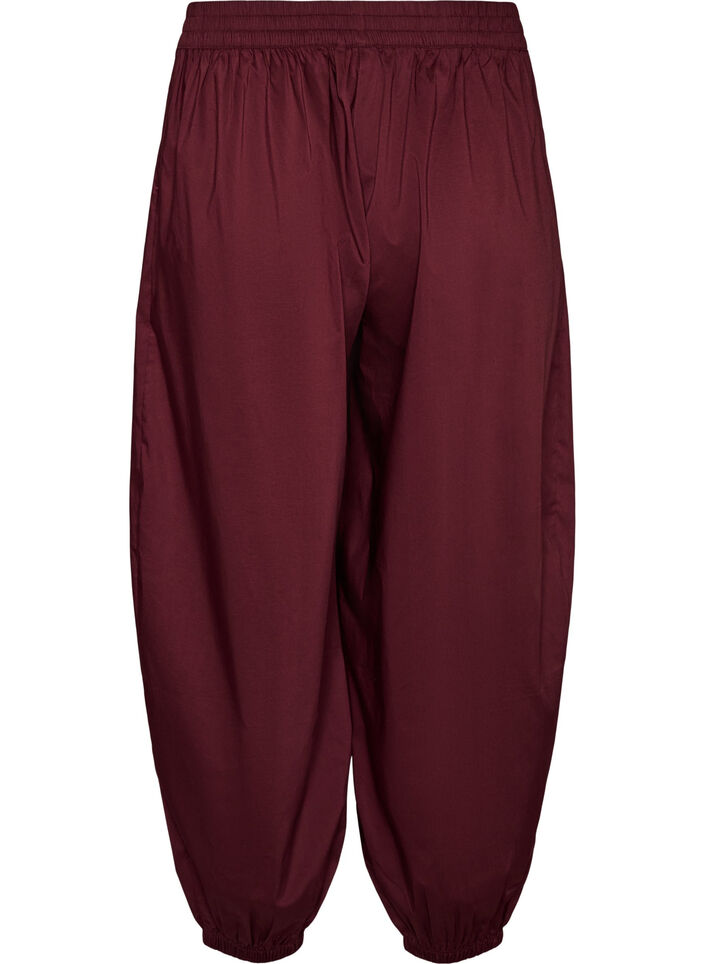 Balloon trousers with pockets and an elasticated waistband, Red, Packshot image number 1