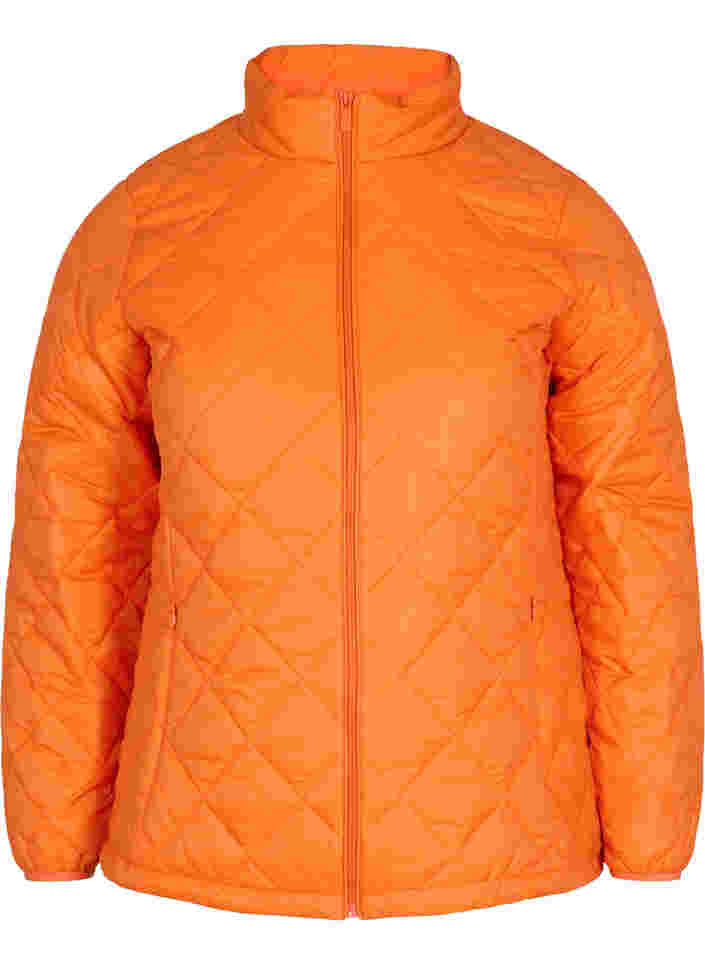 Lightweight quilted jacket with zip and pockets, Mandarin Orange, Packshot image number 0