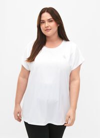 Short sleeved workout t-shirt, Bright White, Model