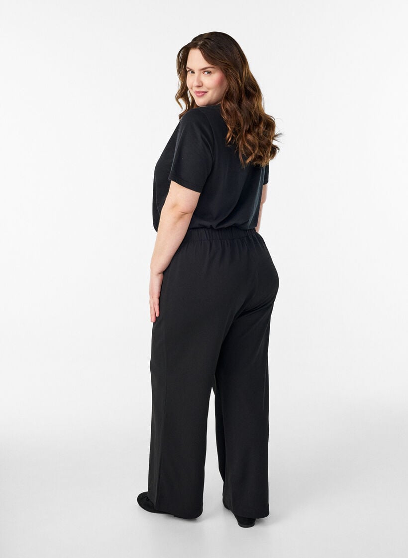FLASH - Wide-leg trousers, Black, Model image number 2