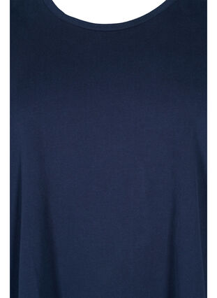 Basic cotton t-shirt with 3/4 sleeves, Navy Blazer, Packshot image number 2