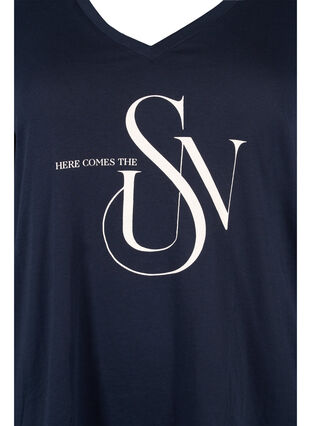 Cotton t-shirt with print, Navy Blazer SUN, Packshot image number 2