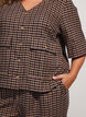 Checked blouse with chest pockets, Brown, Model image number 3