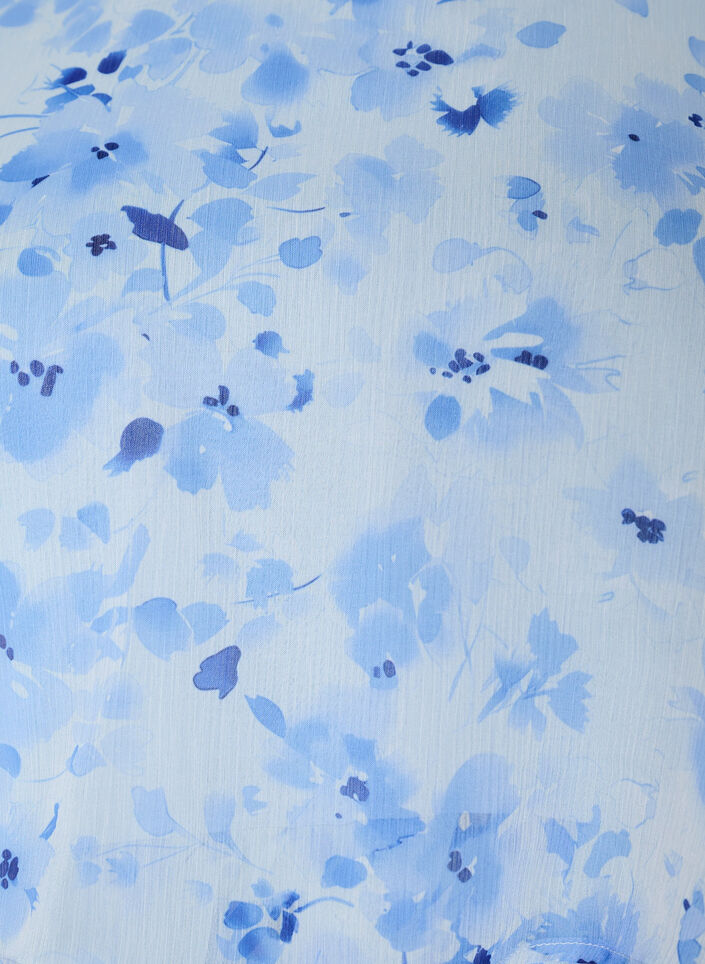 Short chiffon-look dress with floral print and ruffle layers, Blue, Packshot image number 2