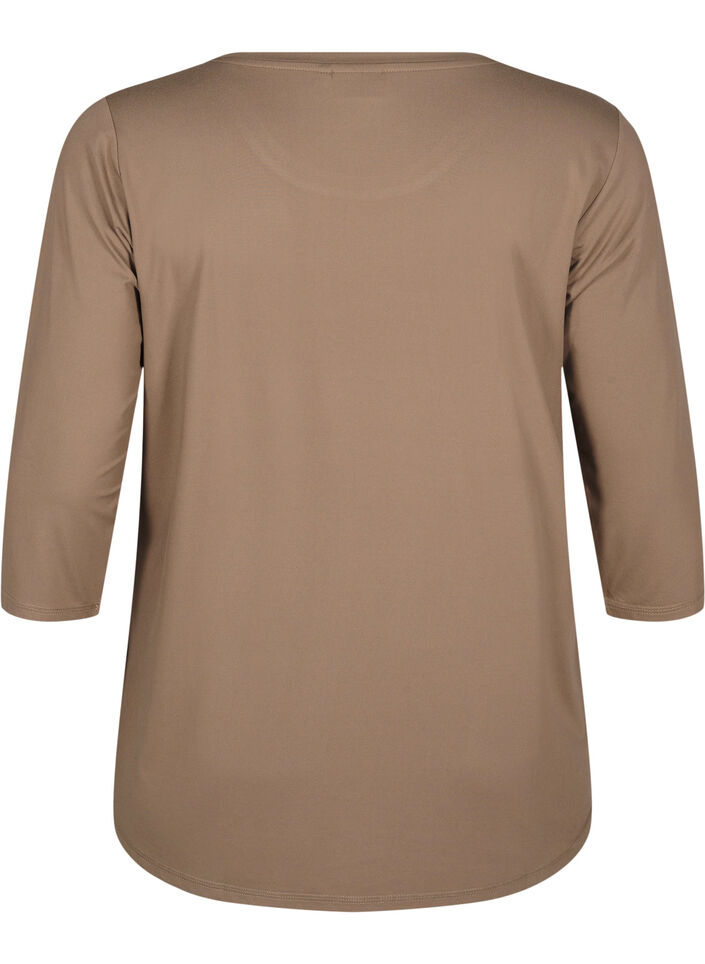Sports top with 3/4 sleeves, Beige, Packshot image number 1