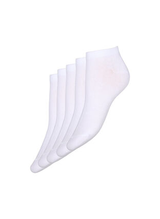 5-pack basic ankle socks, White, Packshot image number 0