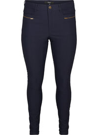 Close-fitting trousers with zip details