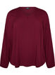 Viscose blouse with V-neck and rounded hem, Red, Packshot image number 0
