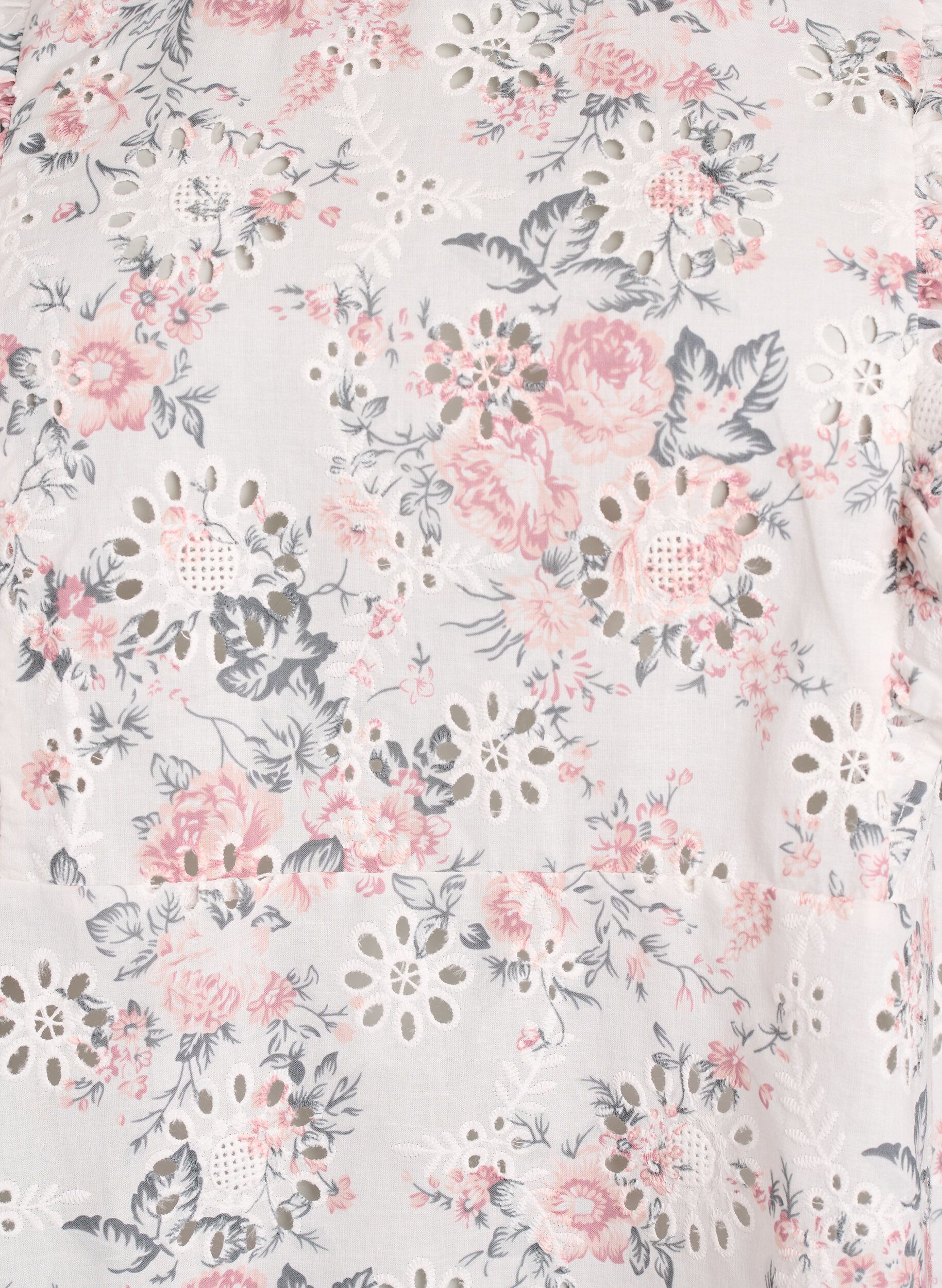 ZizzifashionCotton blouse with broderie anglaise and ruffles, Red, Packshot image number 2