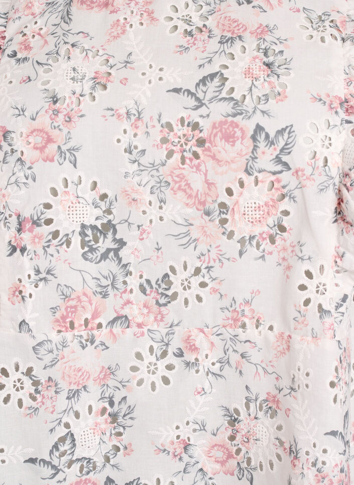 Cotton blouse with broderie anglaise and ruffles, Red, Packshot image number 2