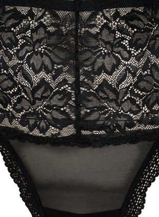 Bottomless lace g-string with regular waist, Black, Packshot image number 2