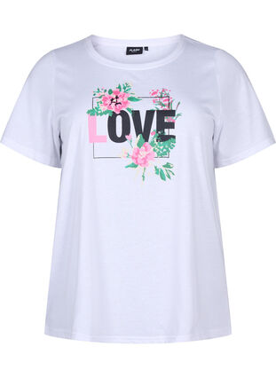 FLASH - T-shirt with motif, Bright White Love, Packshot image number 0