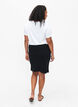 Tight-fitting viscose skirt with slit, Black, Model image number 1