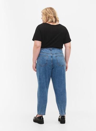 Cropped Mille jeans with high waist, Light blue denim, Model image number 1