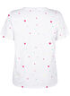 Organic cotton T-shirt with hearts, White Heart Emb., Packshot image number 1