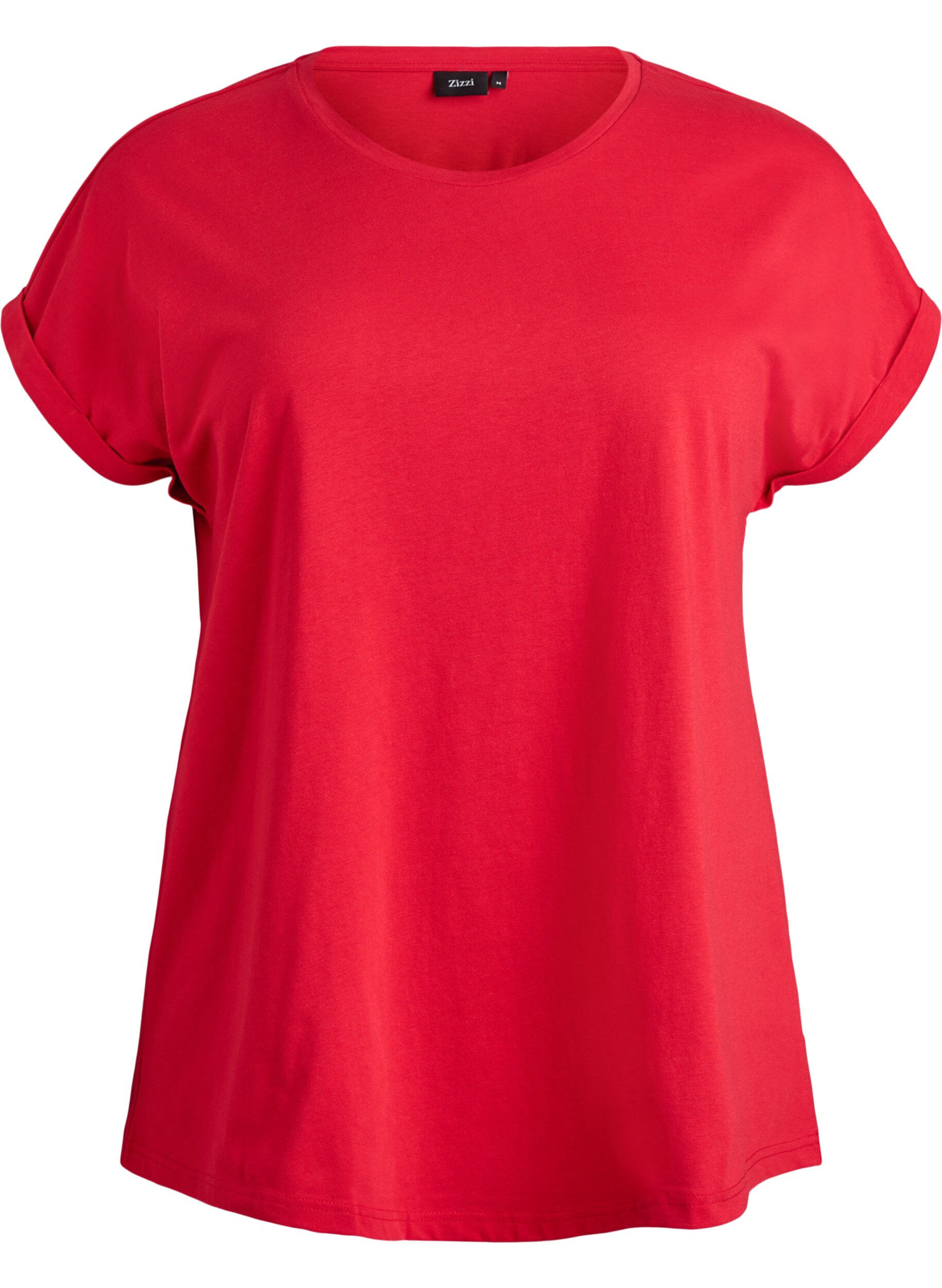 Zizzifashion Short-sleeved cotton blend t-shirt, Red, Packshot image number 0