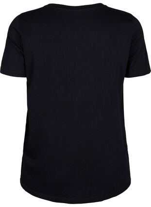 T-shirt with text motif, Black W. Black, Packshot image number 1