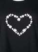 FLASH - T-shirt with motif, Black Flower Heart , Packshot image number 2