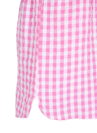 Checked cotton pyjama shorts, Pink Check, Packshot image number 3