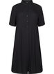Midi shirt dress with short sleeves, Black, Packshot image number 0