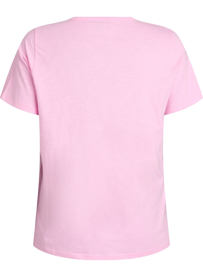 T-shirt with button detail, Pink, Packshot image number 1