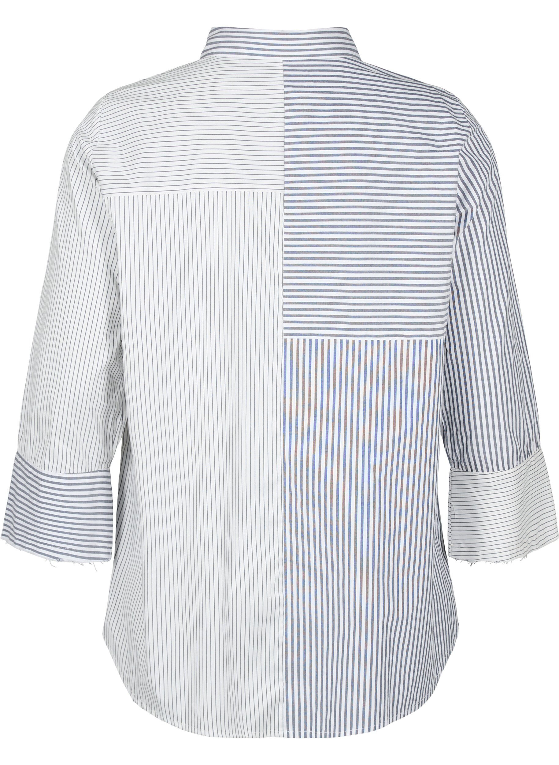Zizzifashion Long-sleeved shirt with stripes, Lava Smoke Stripe, Packshot image number 1