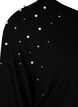 Long-sleeved dress with pearls, Black, Packshot image number 3