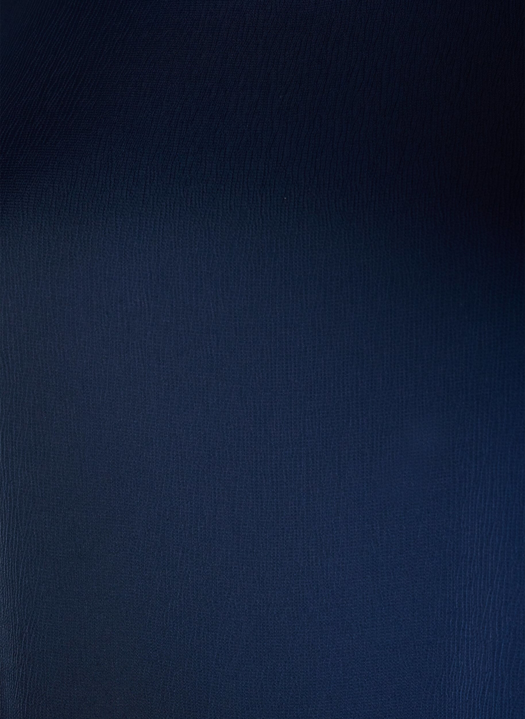 ZizzifashionSatin blouse with elbow-length sleeves, Blue, Packshot image number 2