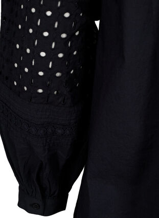 Long sleeve blouse with decorative details, Black, Packshot image number 3
