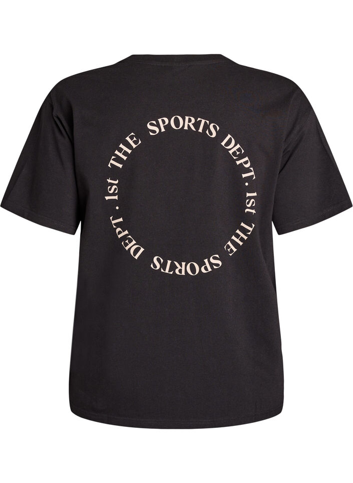 Sporty t-shirt in organic cotton, Black, Packshot image number 1
