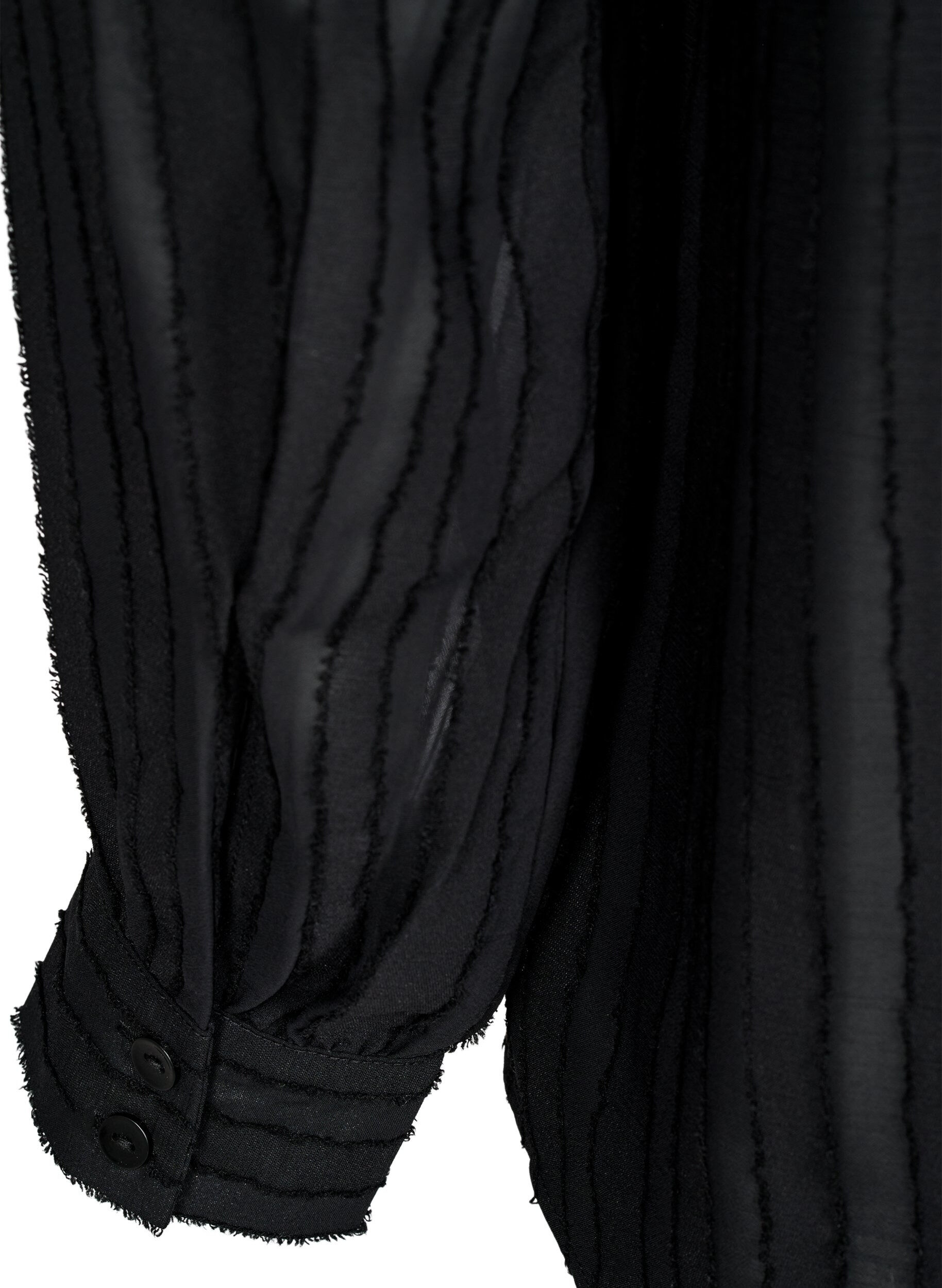 Zizzifashion Striped shirt blouse with sheer stripes, Black, Packshot image number 3