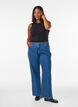 Wide leg jeans with high waist, Blue, Model image number 0