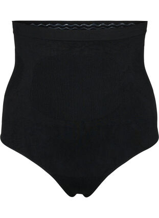 High-Waist Black Tummy Control Brazilian Style Panties (Thongs